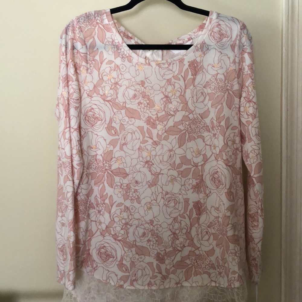 NWT LC Lauren Conrad pink flower top